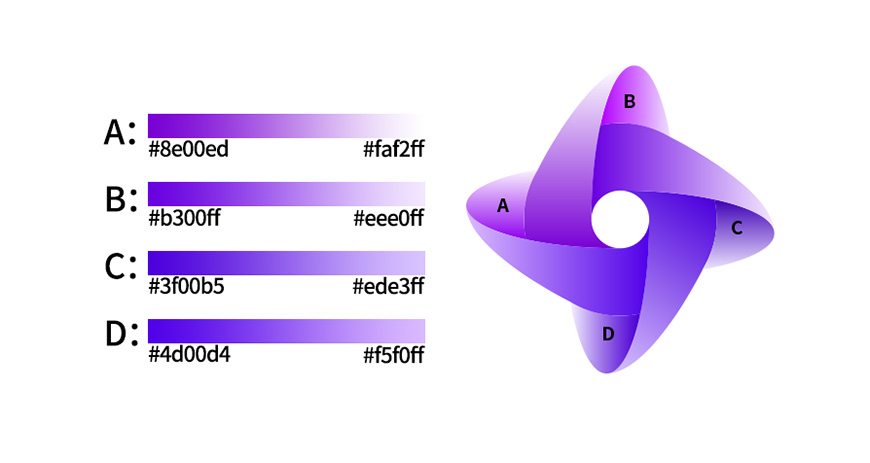 Illustrator設計紫色立體效果的企業LOGO