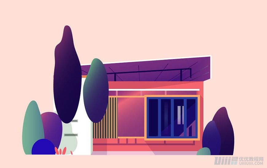 Illustrator繪制扁平化風格的建筑圖
