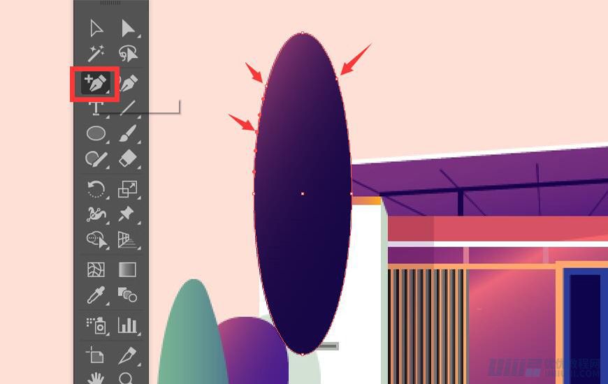 Illustrator繪制扁平化風格的建筑圖