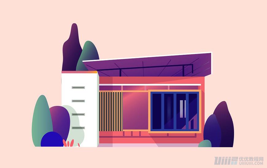 Illustrator繪制扁平化風格的建筑圖
