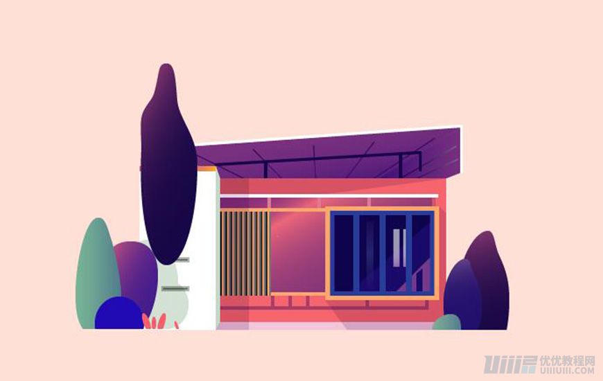 Illustrator繪制扁平化風格的建筑圖
