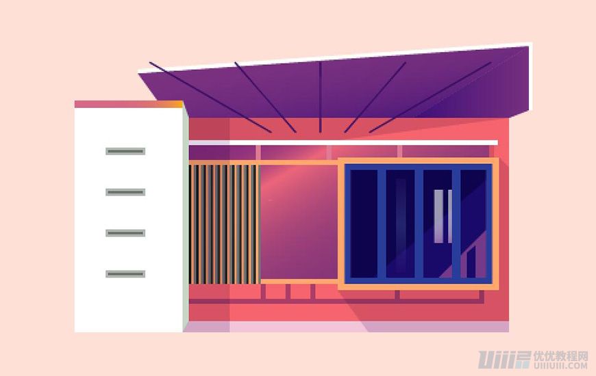Illustrator繪制扁平化風格的建筑圖