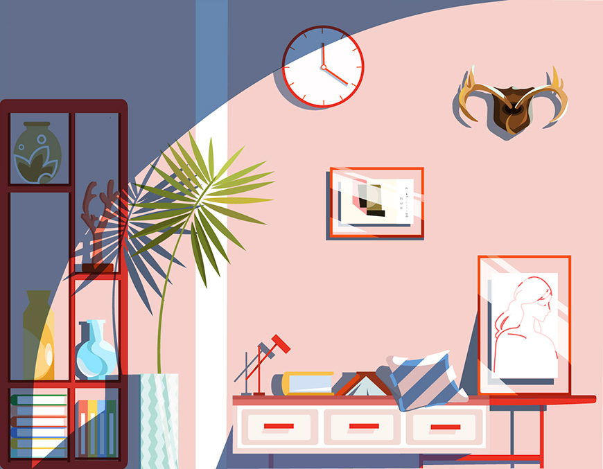 Illustrator繪制扁平化風格的室內效果圖