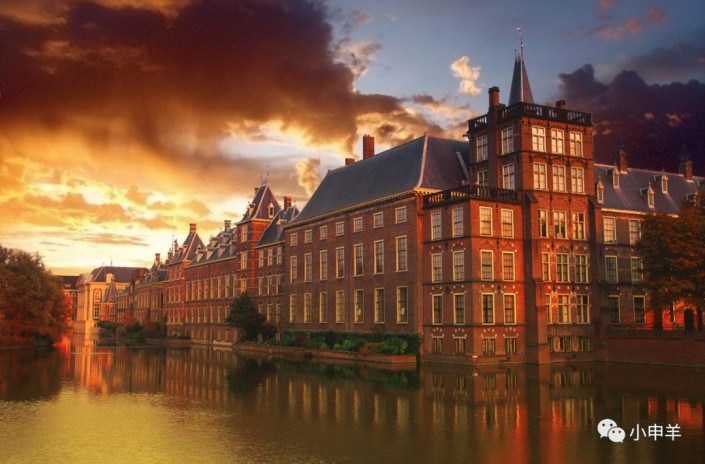 Photoshop快速給建筑照片添加傍晚效果