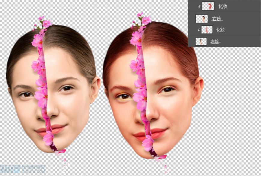 Photoshop合成創(chuàng)意頭像長(zhǎng)出花朵效果
