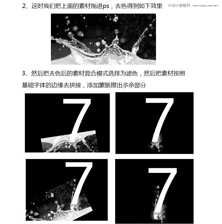 Photoshop制作夏季水花藝術字教程