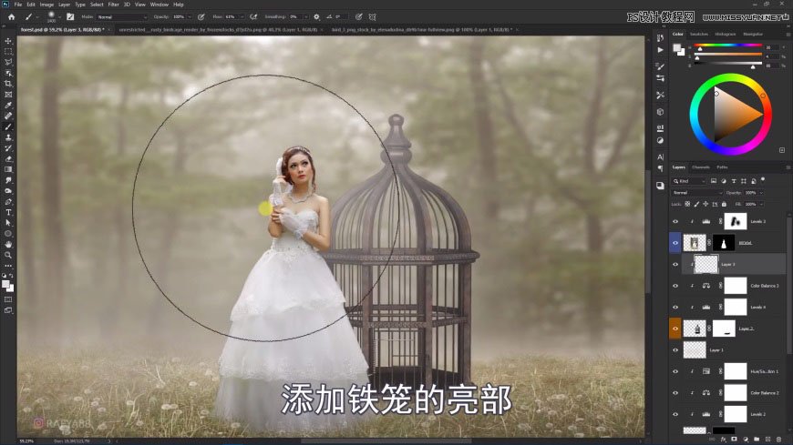 Photoshop����ϳ�ɭ���е�������B�\