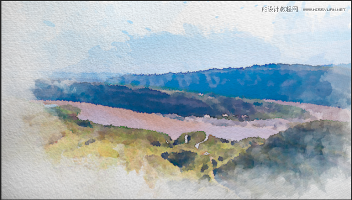 Photoshop制作水彩風(fēng)格的風(fēng)景圖