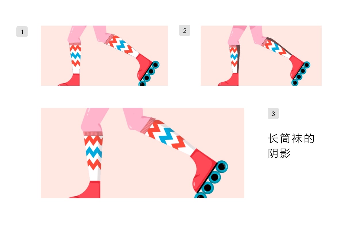 Photoshop結合AI制作扁平化滑輪少女插畫