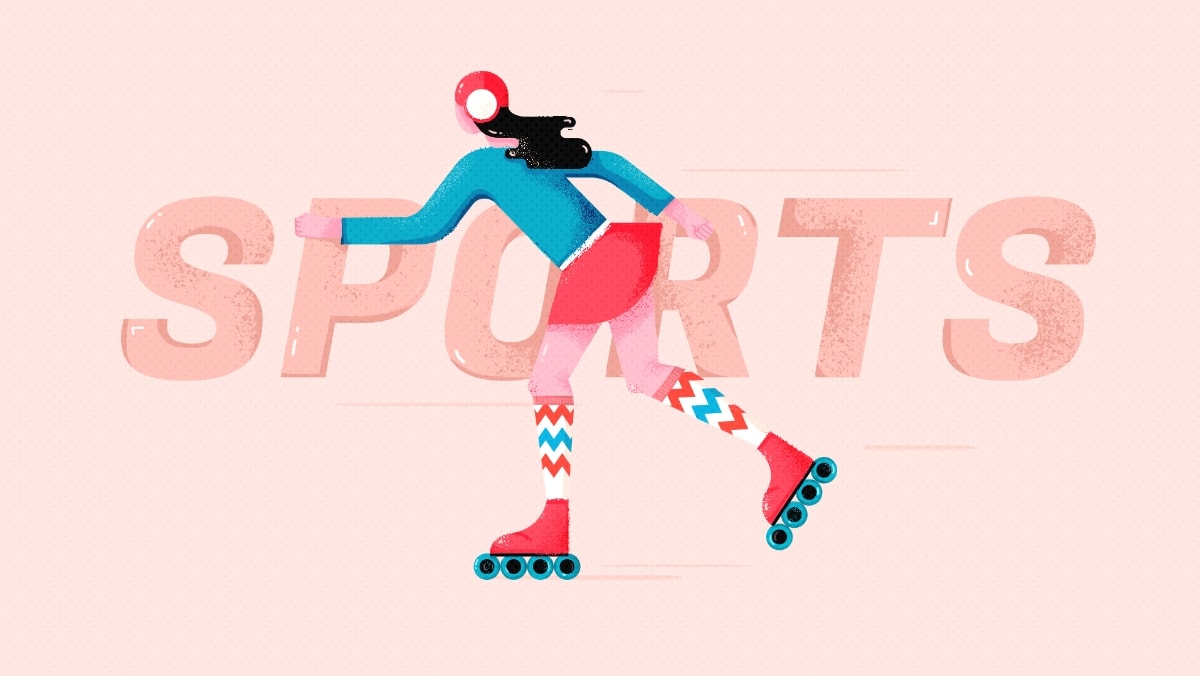 Photoshop結合AI制作扁平化滑輪少女插畫