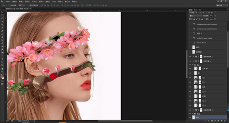 Photoshop創(chuàng)意合成從人物頭像中長(zhǎng)出的花朵