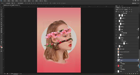 Photoshop創(chuàng)意合成從人物頭像中長(zhǎng)出的花朵