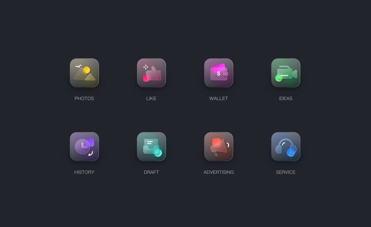 毛玻璃擬態圖標的臨摹思路與設計技巧