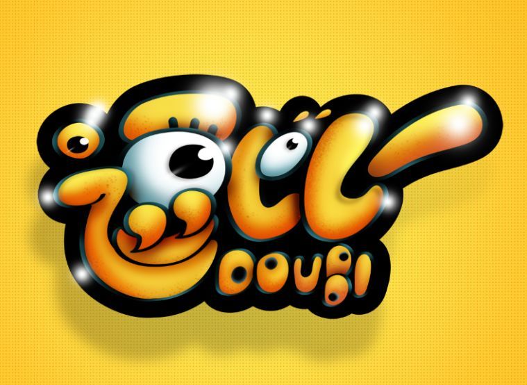 Photoshop制作可愛的逗比立體字教程