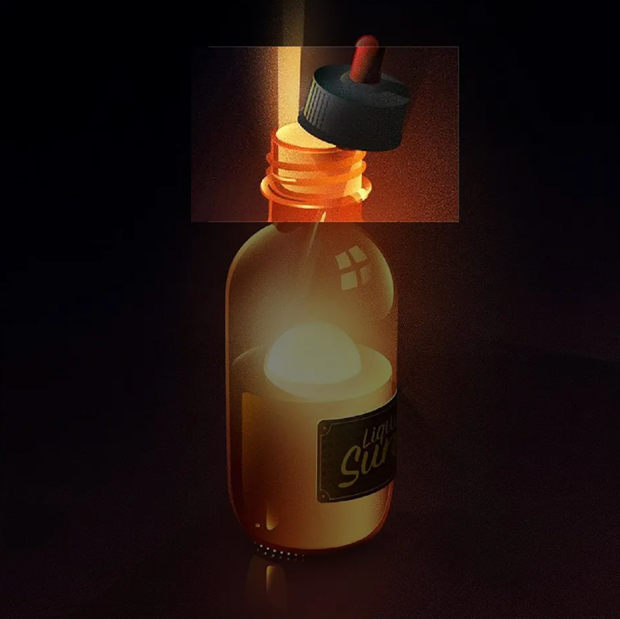 Illustrator繪制閃閃發光的復古玻璃瓶插畫