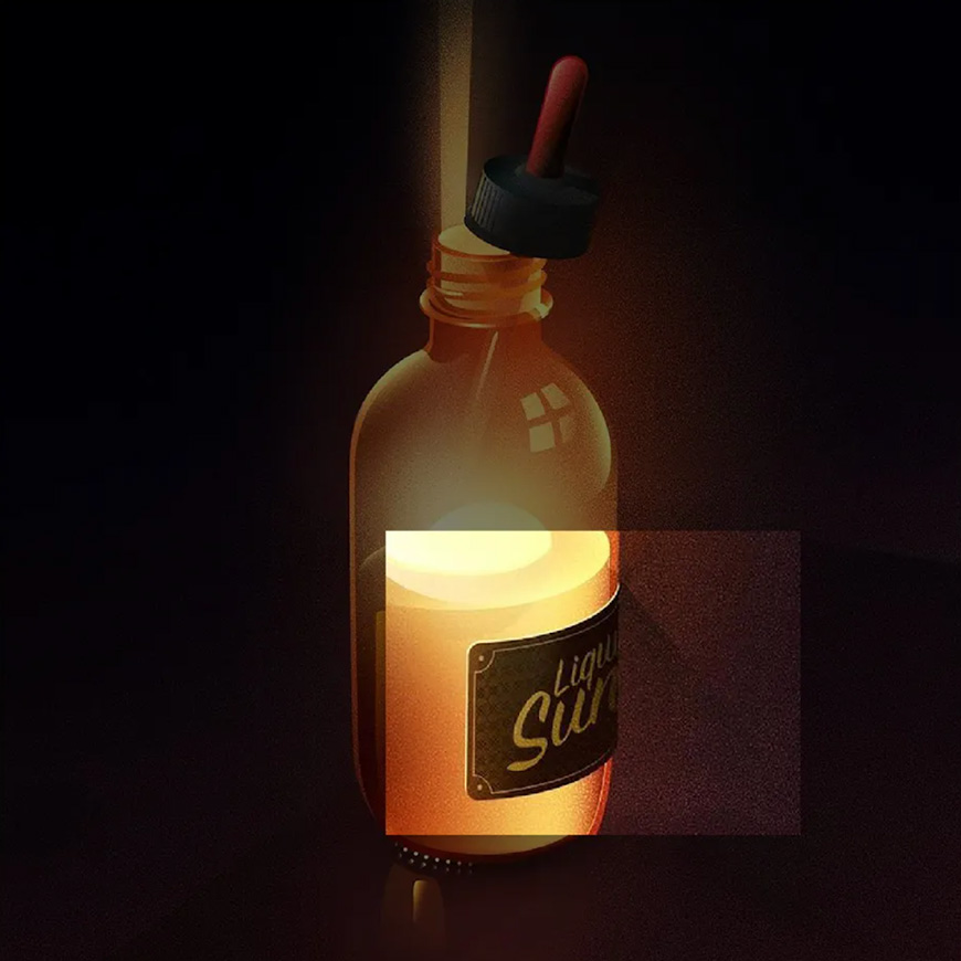 Illustrator繪制閃閃發光的復古玻璃瓶插畫