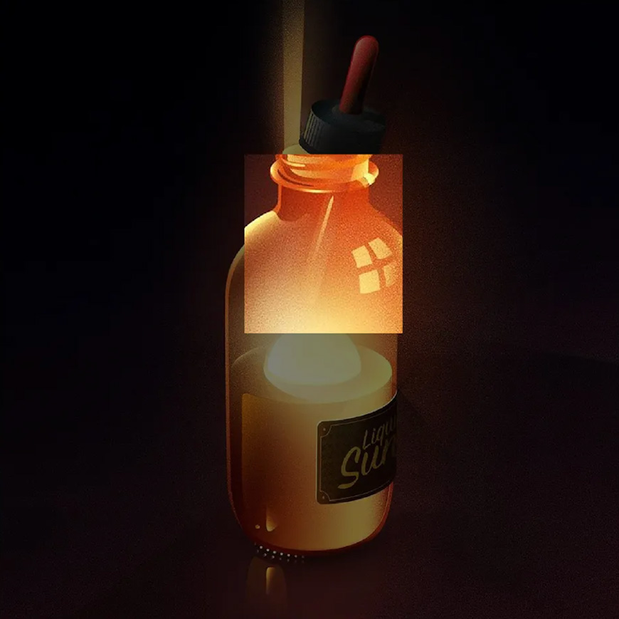 Illustrator繪制閃閃發光的復古玻璃瓶插畫