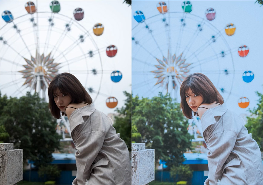 Photoshop調(diào)出外景人像日系藍(lán)色效果