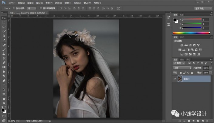 Photoshop調出偏暗色的美女藍色藝術效果