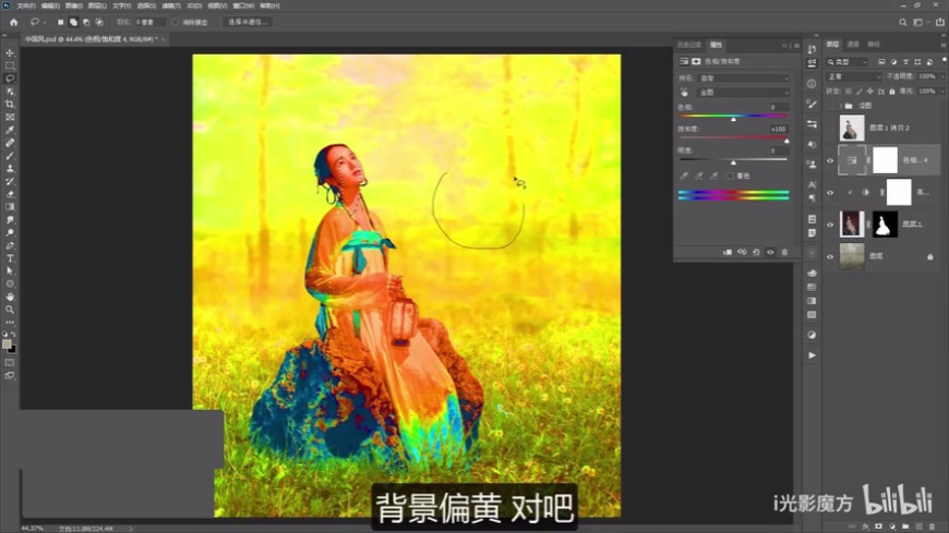 Photoshop���������ŵ����񹤹P��Ч��