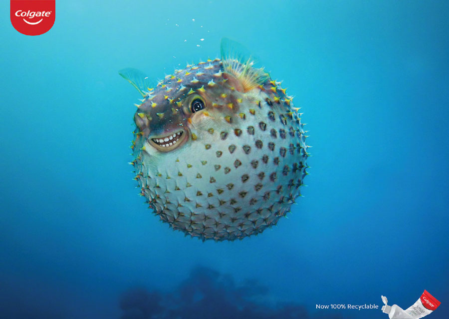 創意的高露潔牙膏宣傳海報設計欣賞