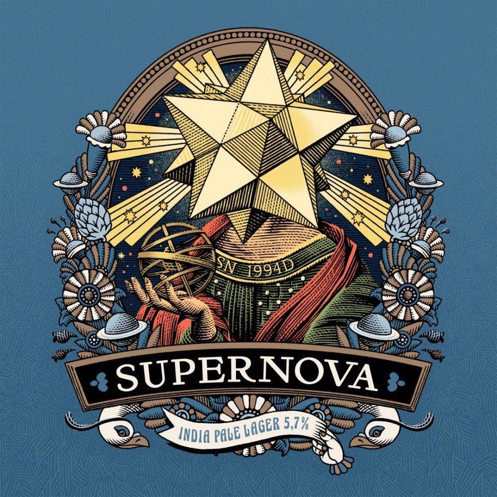 復古風格Santa Maria精釀啤酒包裝設計